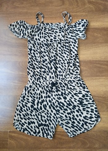 Kız Bebek Zebra Desenli Fırfırlı Tulum - Görsel 2