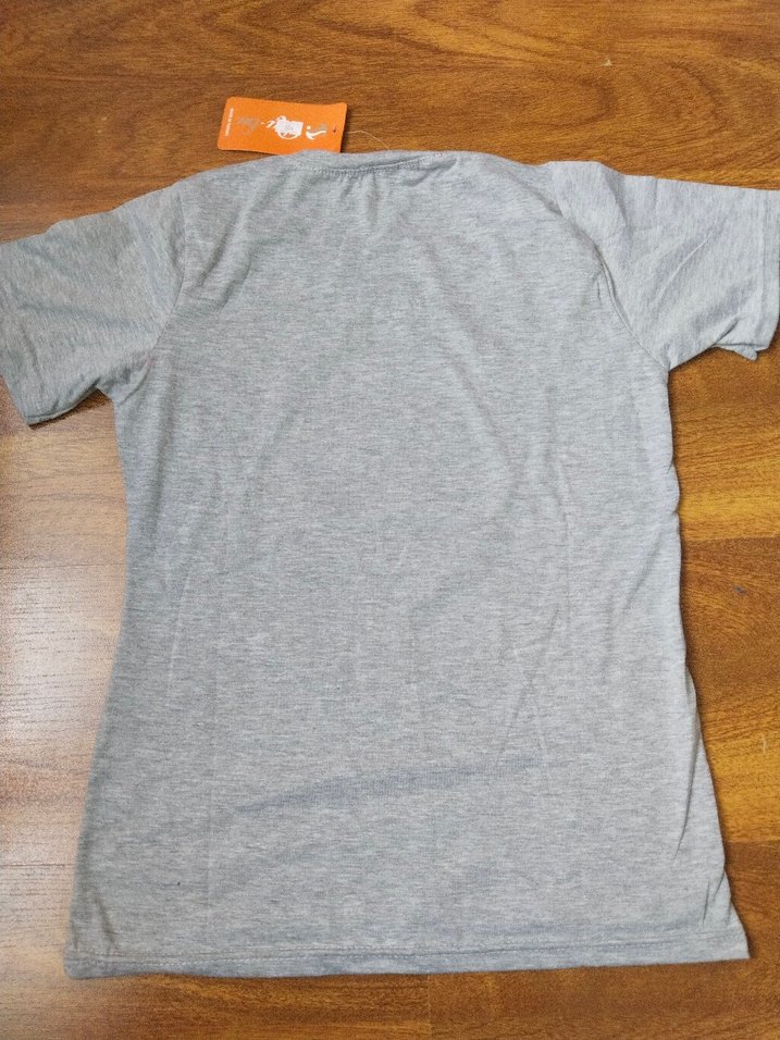 Kız Çocuk kadın Gri Kısa Kollu Baskılı Tişört - Görsel 4