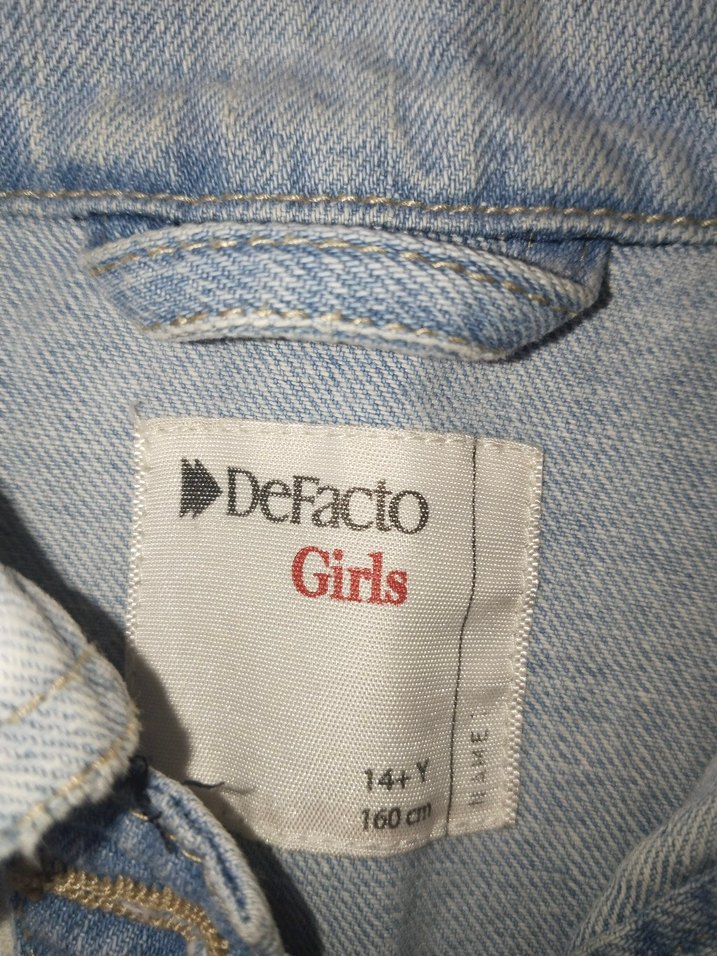 Dantelli Kolsuz Bej Denim Yelek - Görsel 3