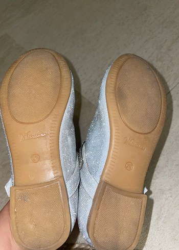 Kız Çocuk Gri Simli Babet Ayakkabı - Görsel 5