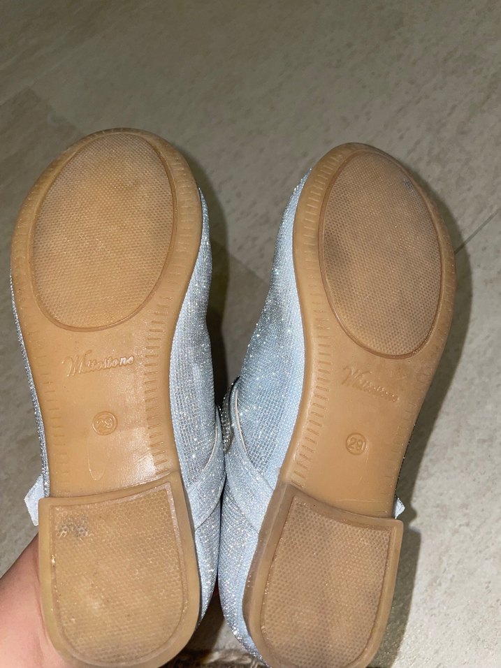 Kız Çocuk Gri Simli Babet Ayakkabı - Görsel 5