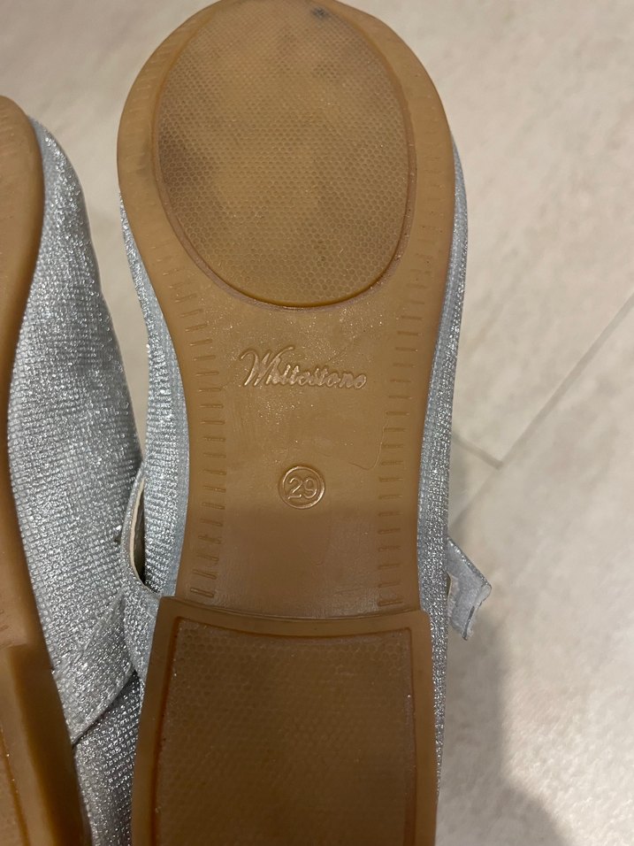 Kız Çocuk Gri Simli Babet Ayakkabı - Görsel 4