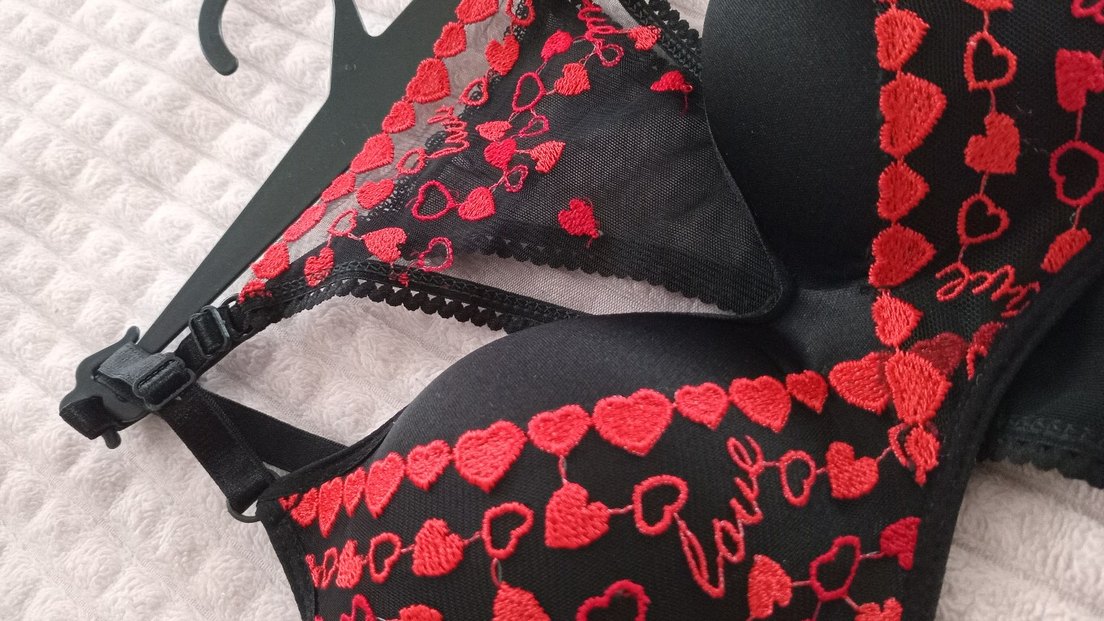 Nakışlı Kırmızı Gotik Sütyen - Görsel 3