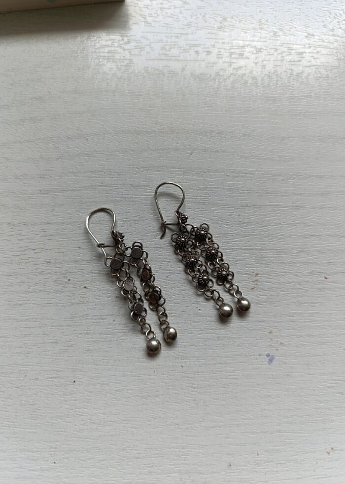 Yöresel akıtma kişniş telkari gümüş küpe - Görsel 2