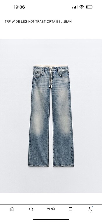 Zara beli lastikli jean