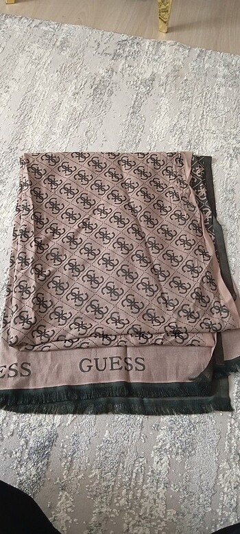  Beden kahverengi Renk Pamuklu şal guess