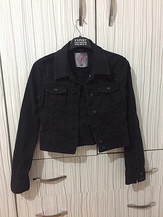 Crop siyah kot ceket