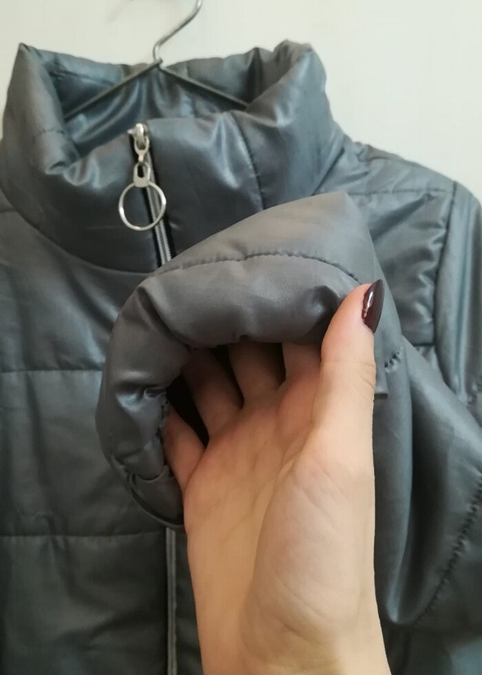 Kadın Kışlık şişme Gri Mont - Görsel 3