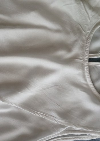 V Yaka A Kesim Beyaz bluz - Görsel 2