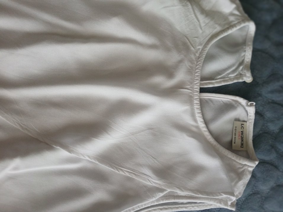 V Yaka A Kesim Beyaz bluz - Görsel 2