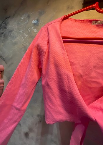 Kız Çocuk Pembe V Yaka Bolero - Görsel 4