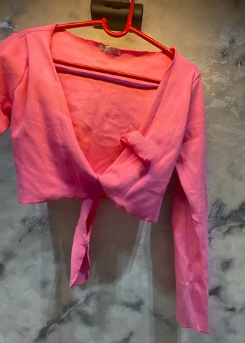 Kız Çocuk Pembe V Yaka Bolero - Görsel 2