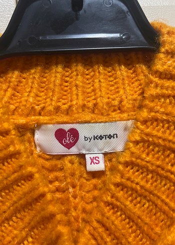 Turuncu Örgü Kadın Triko Kazak - Görsel 3
