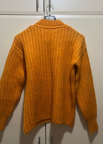 Turuncu Örgü Kadın Triko Kazak - Görsel 4
