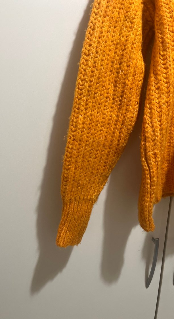 Turuncu Örgü Kadın Triko Kazak - Görsel 2