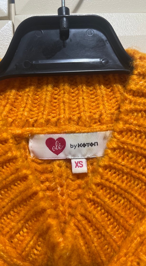 Turuncu Örgü Kadın Triko Kazak - Görsel 3