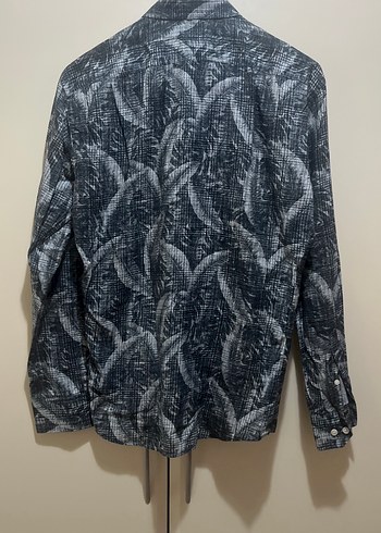 Gri Batik Desenli Uzun Kollu Erkek Gömlek - Görsel 5