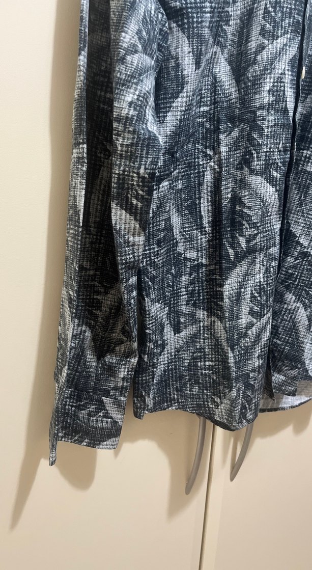 Gri Batik Desenli Uzun Kollu Erkek Gömlek - Görsel 2