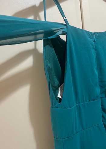 Turkuaz Uzun Abiye Elbise - Görsel 5