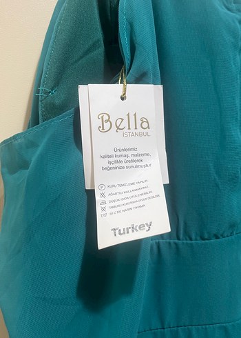 Turkuaz Uzun Abiye Elbise - Görsel 6