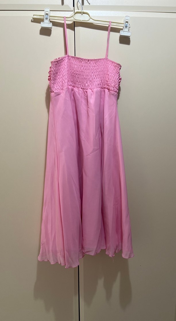 Pembe Nakışlı Uzun kız Çocuk Elbisesi - Görsel 4