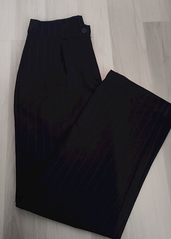 Kadın mavi mor karışımı Pilili Kumaş Pantolon - Görsel 3