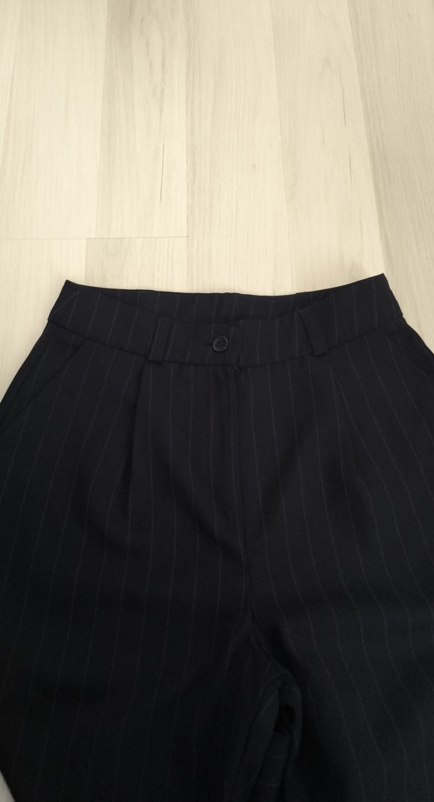 Kadın mavi mor karışımı Pilili Kumaş Pantolon - Görsel 5