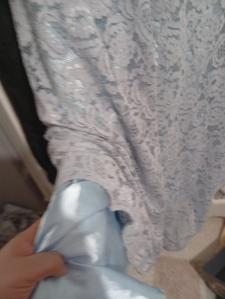 Gri Dantel Kadın Uzun Abiye Elbise - Görsel 2