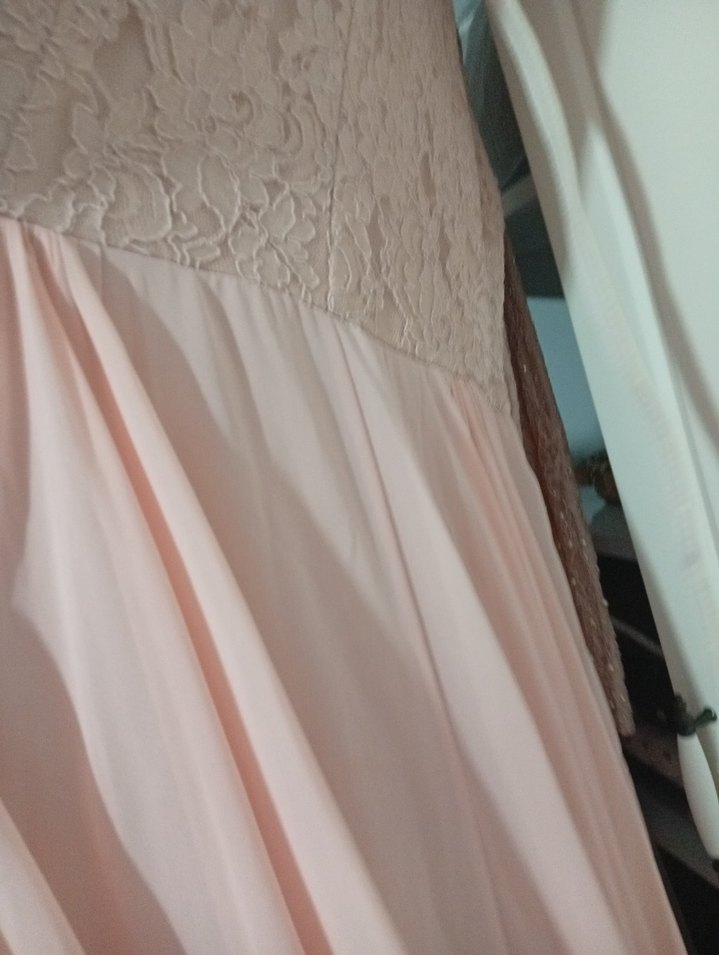 Vintage Düğmeli Pembe Uzun Abiye Elbise - Görsel 4