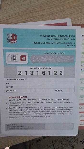  Beden 3D yayınları Ayt Edebiyat Sosyal Bilimler 1