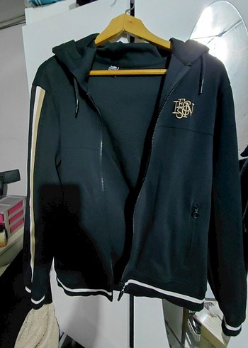 Erkek Siyah Fermuarlı Kapüşonlu Sweatshirt - Görsel 4