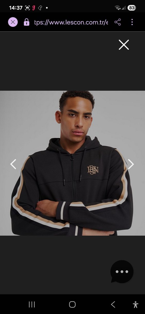 Erkek Siyah Fermuarlı Kapüşonlu Sweatshirt - Görsel 3