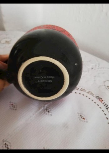 Kırmızı İç Renkli Siyah Kulplu Kupa - Görsel 5