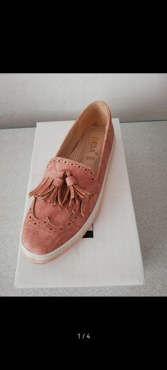 Pembe süet püsküllü kız çocuk loafer ayakkabı - Görsel 4