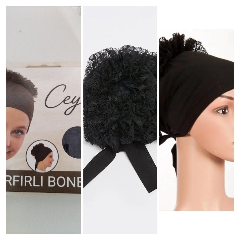 Bej Elastik Kadın Bone - Görsel 2