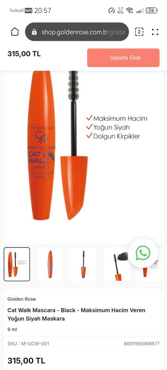 Golden Rose Cat Walk Maskara - Parlak Bej - Görsel 4