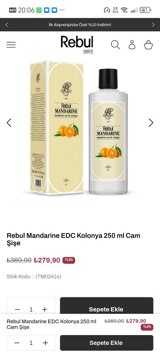 Rebul Mandarine ve Pine Forest Kadın Kolonyası, tanesi 250 tl - Görsel 3