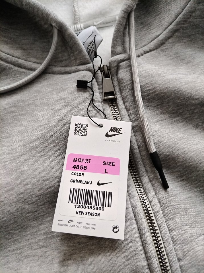 Gri Fermuarlı Kadın Sweatshirt - Görsel 2