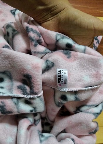 Pembe Peluş Kedi Desenli Ev Kıyafeti - Görsel 5