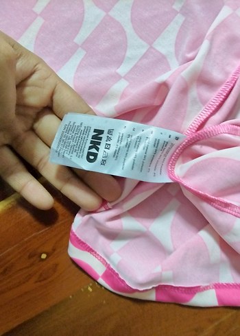 Pembe Desenli Hamile Midi Elbise - Görsel 2