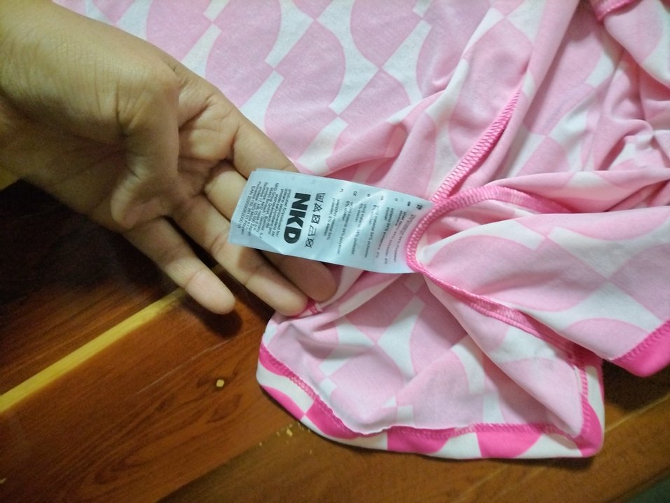 Pembe Desenli Hamile Midi Elbise - Görsel 2