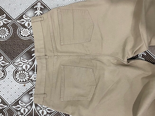 m Beden ten rengi Renk bol paça pantolon bej