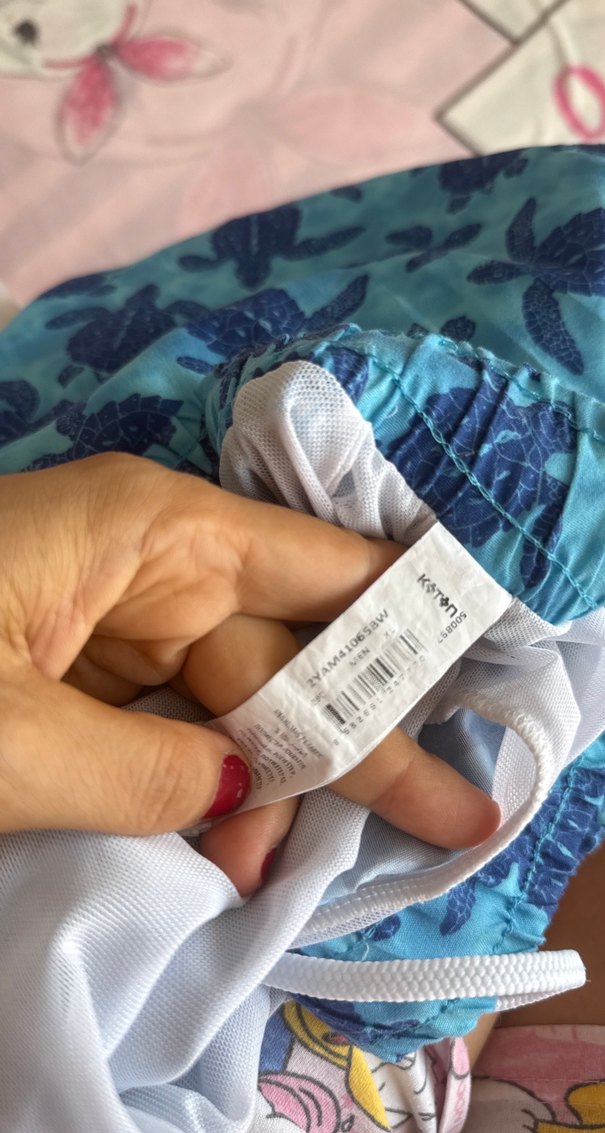 Erkek Renkli Batik Desenli Mavi Deniz Şortu - Görsel 5