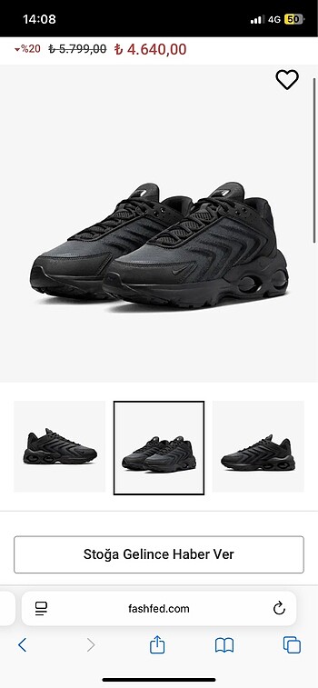 Nike Air Max TW Unisex Siyah Spor Ayakkabı 44-43 - Görsel 5