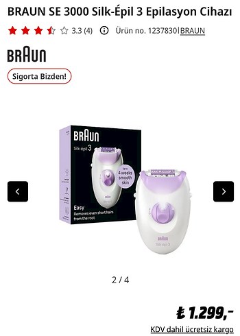 Braun Silk-épil 3 Mor Epilatör - Görsel 2