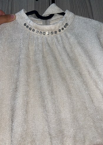 Bej kışlık kadife tesettür Elbise - Görsel 4