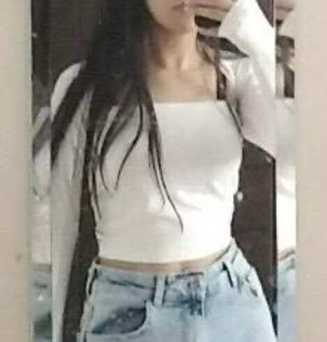 xs Beden beyaz Renk Bolerolu straplez Crop