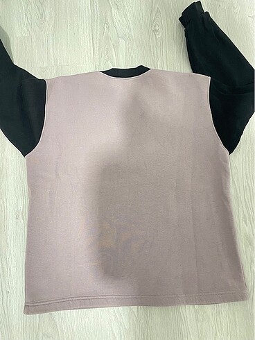 bol lila siyah kollu sweatshirt