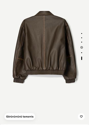 Kahverengi Kadın Deri Ceket - Görsel 2