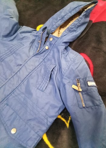 Koyu Mavi Kürklü Erkek Çocuk Mont - Görsel 2